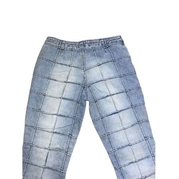 Vintage Y2K Younique Sz 3 Windowpane Exposed Seam Flare Cotton Poly Blen… - Picture 4 of 10